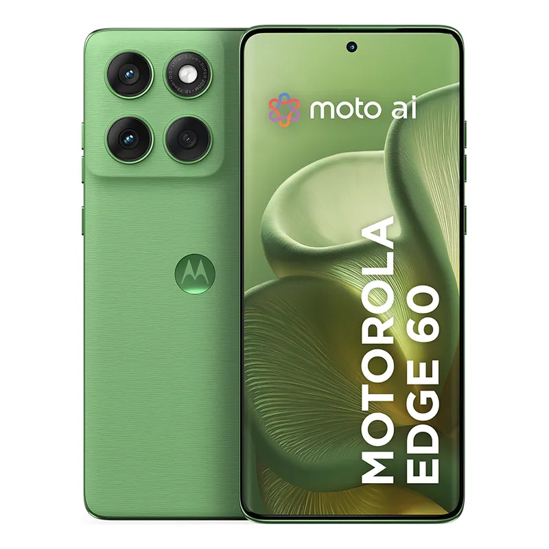Smartphone Motorola Edge 60 verde com design premium